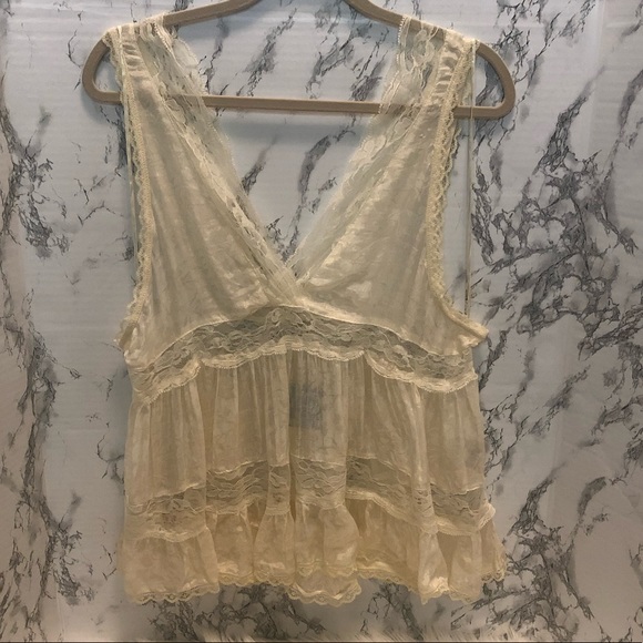 Intimately by Free People Cream Lace Top M - Picture 2 of 7